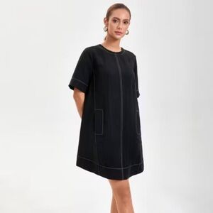 a new day | Short Sleeve Swing Mini A-Line Dress